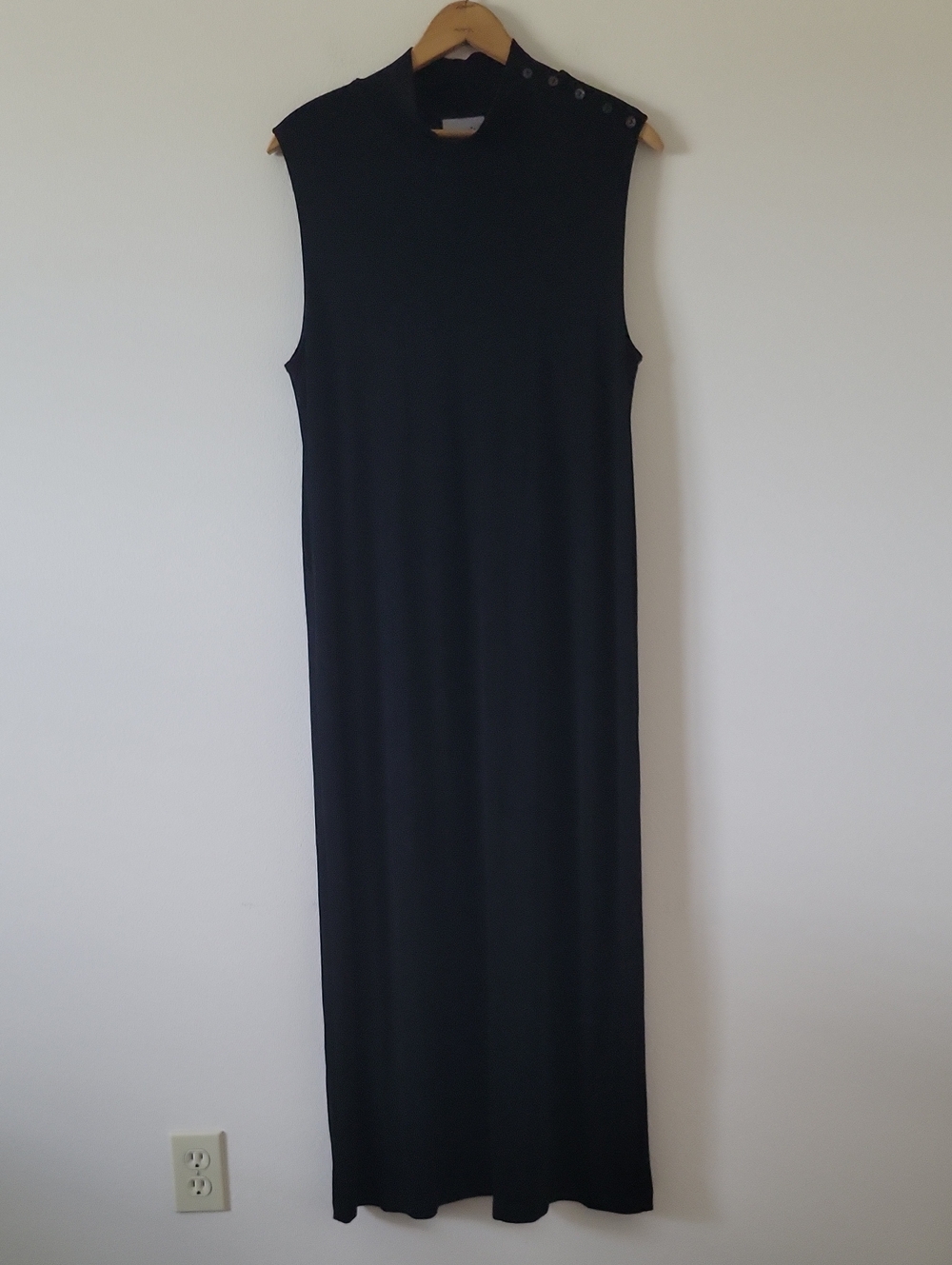 Chico's Travelers Black Sleeveless Mock Neck Maxi Dress Size XL